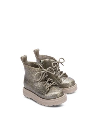 Mini Melissa Girls' Coturno Combat Boots - Toddler