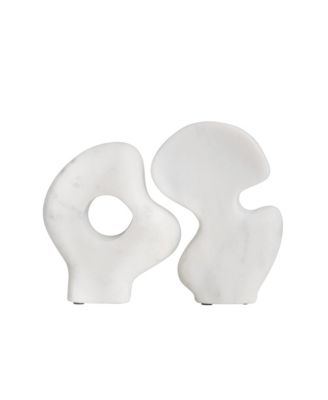 Decorative Abstract Marble Sculptures, Set of 2 Styles