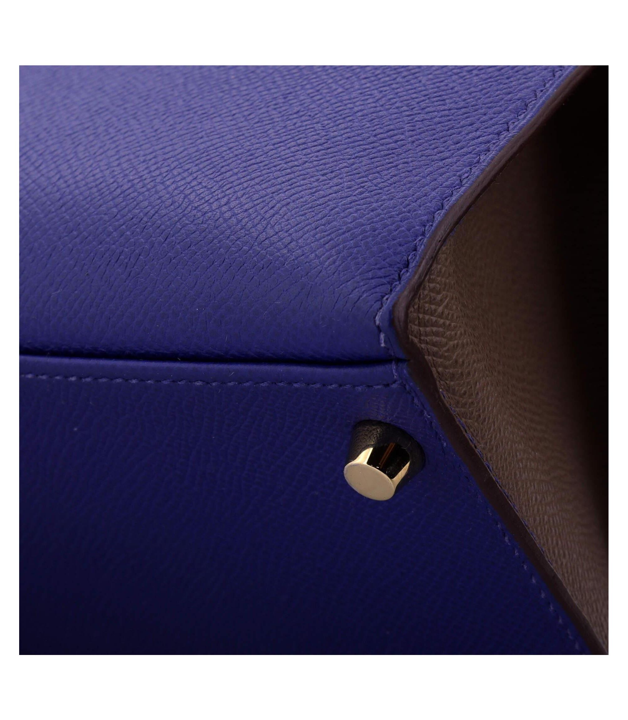 Kelly 28 Handbag Bicolor Epsom with Brushed Gold Hardware — Image 7