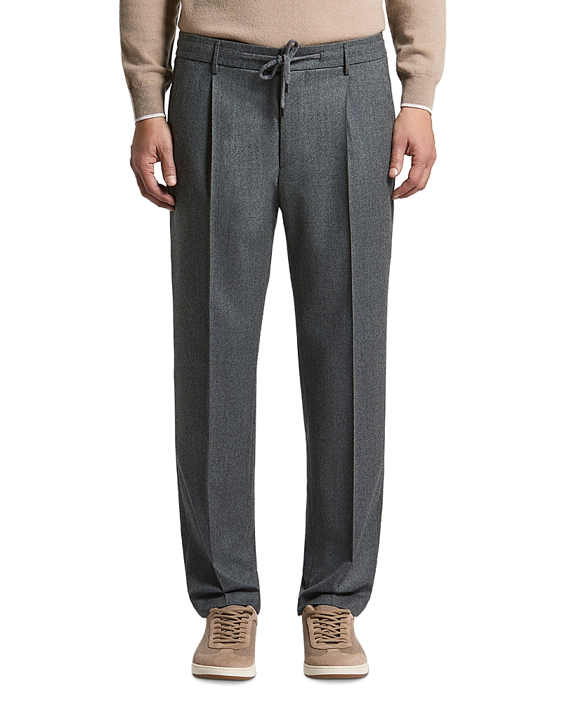 Peserico Wool Gabardine Pleated Drawstring Joggers