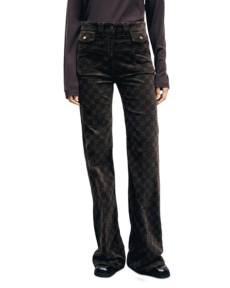 Gerard Darel Anna High Rise Flare Jeans in Brown