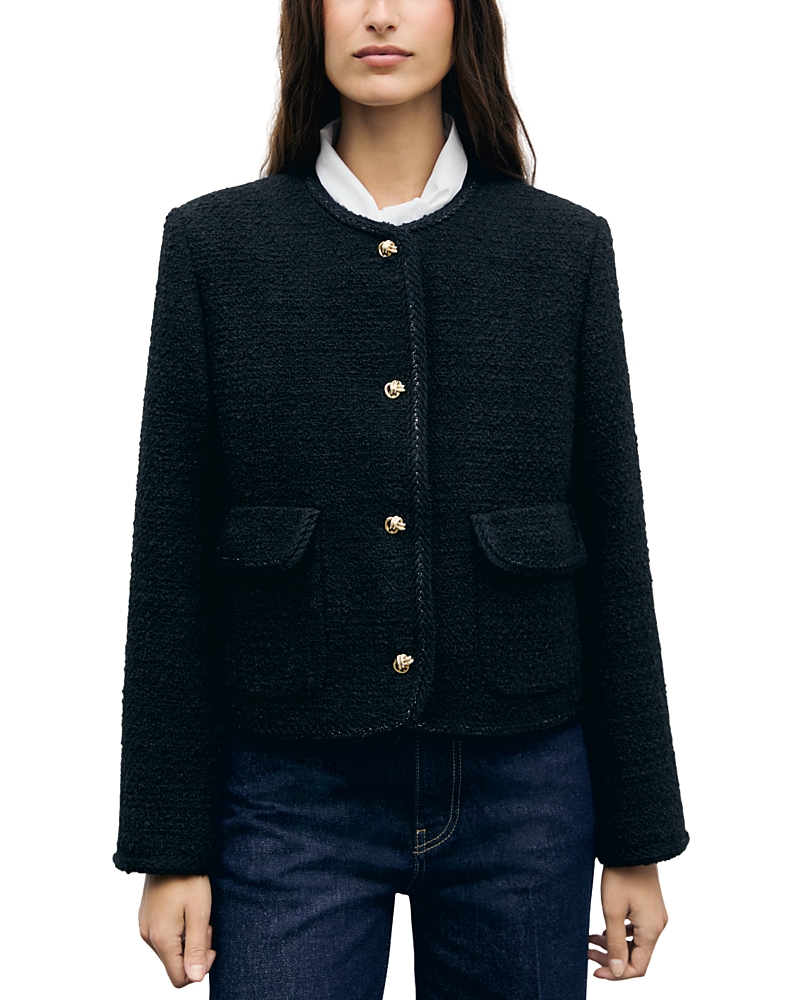 Gerard Darel Judye Tweed Button Front Jacket