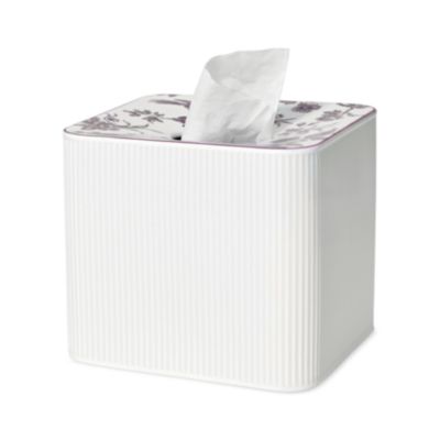 Porcelain Bird Motif Square Tissue Box
