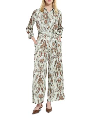 Dahlia Belted Satin Wide Leg Jumpsuit