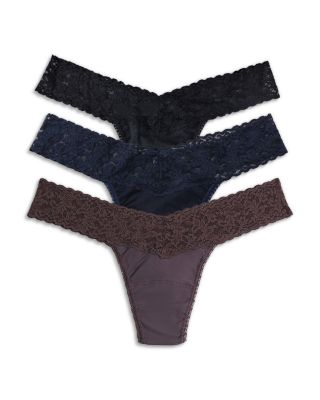 Supima&reg;Cotton Low-Rise Thongs, Set of 3