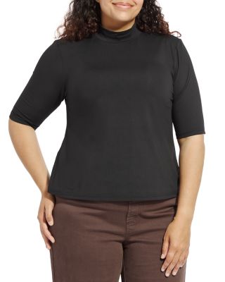 Clara Mock Neck Elbow Length Top