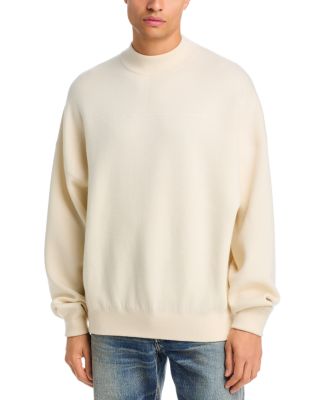Double Knit Wool Mock Neck Sweater
