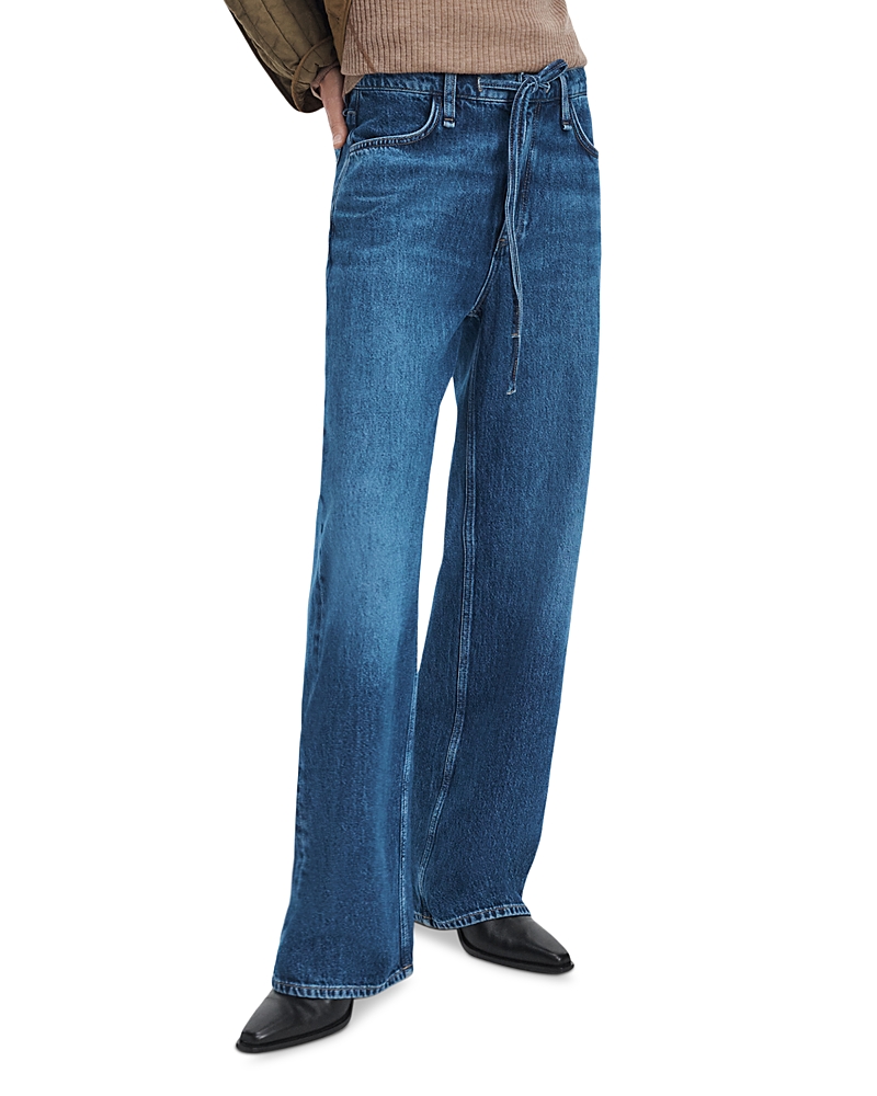 rag & bone Phoebe Cotton Drawstring Wide Leg Jeans in Floyd