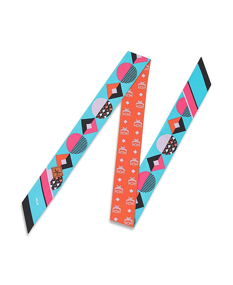 Mcm Monogram Print Petite Scarf in Organic Silk