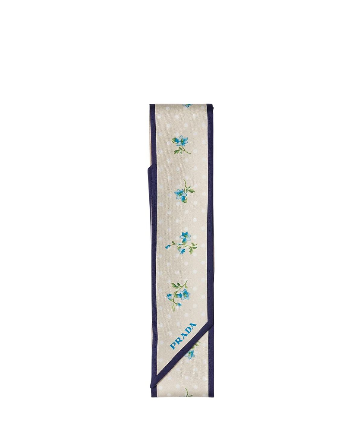 Prada Printed Silk Twill Skinny Scarf