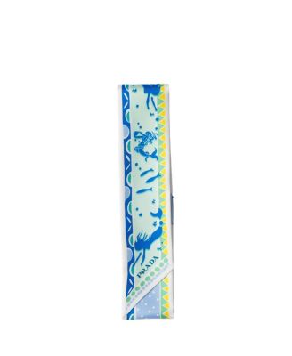 Prada Printed Silk Twill Skinny Scarf