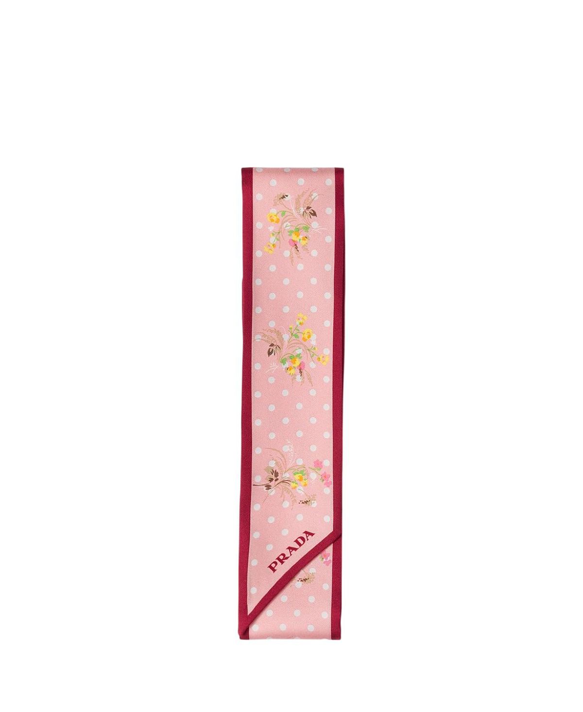 Prada Printed Silk Twill Skinny Scarf
