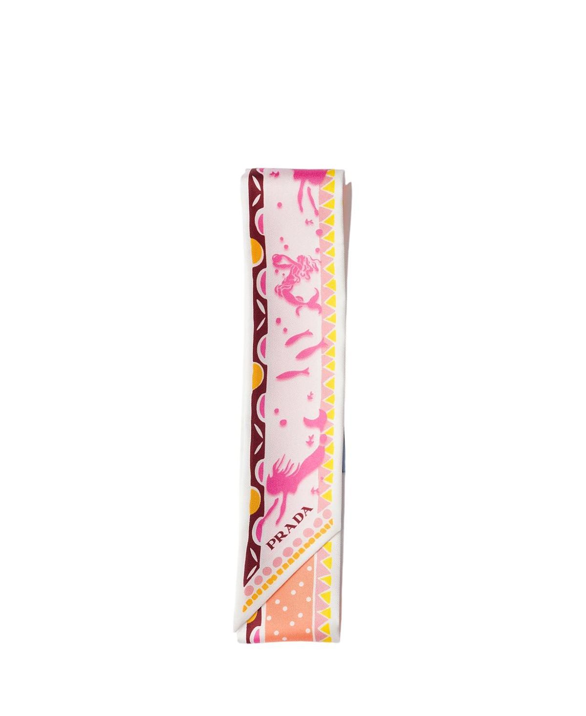 Prada Printed Silk Twill Skinny Scarf