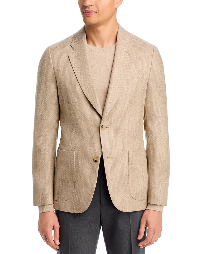 Paul Smith Regular Fit Textured Solid Wool Blend Jacket