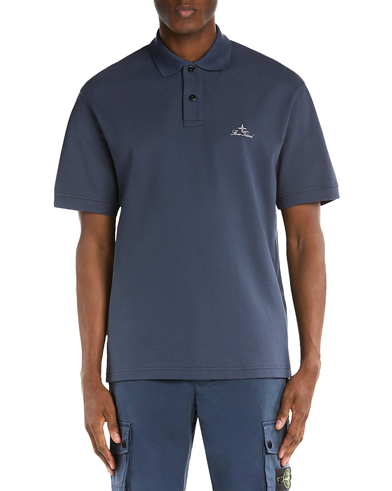 Stone Island Compass Logo Cotton Polo Shirt