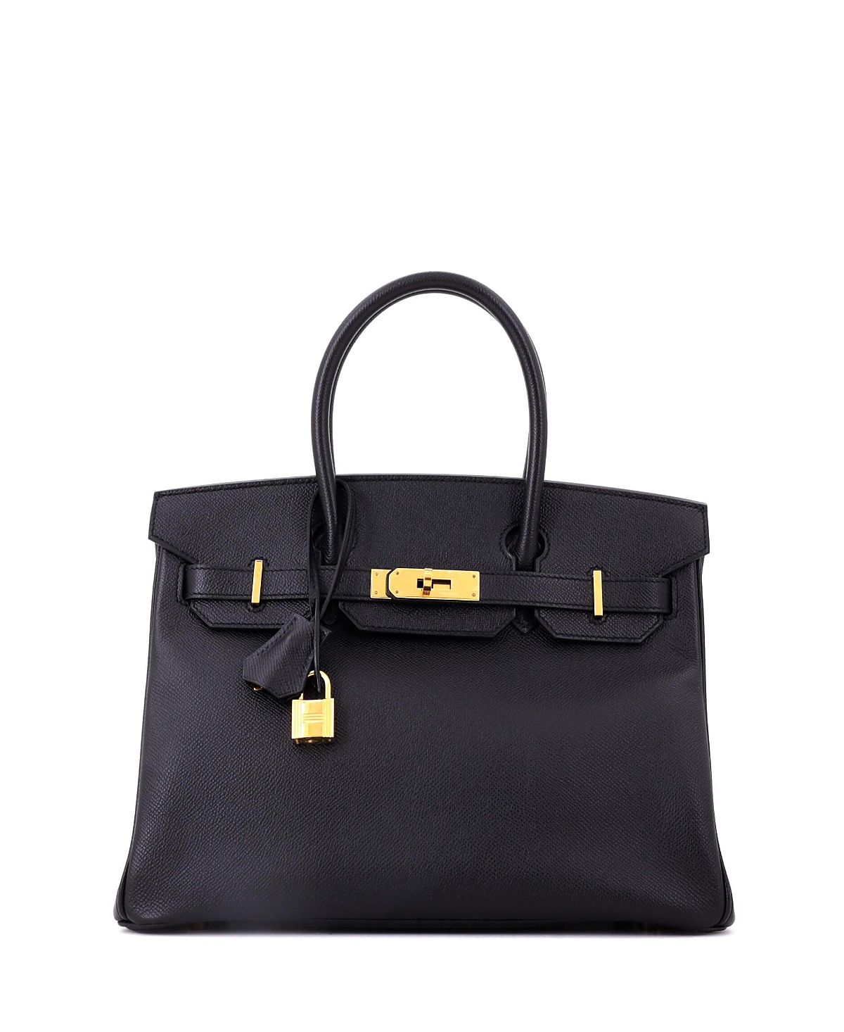 Pre-Owned HERMES Birkin 30 Handbag Black Epsom with Gold Hardware