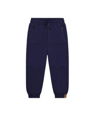 Deux par Deux Boys' Fleece Drawstring Waist Zippered Pocket Sweatpants - Little Kid