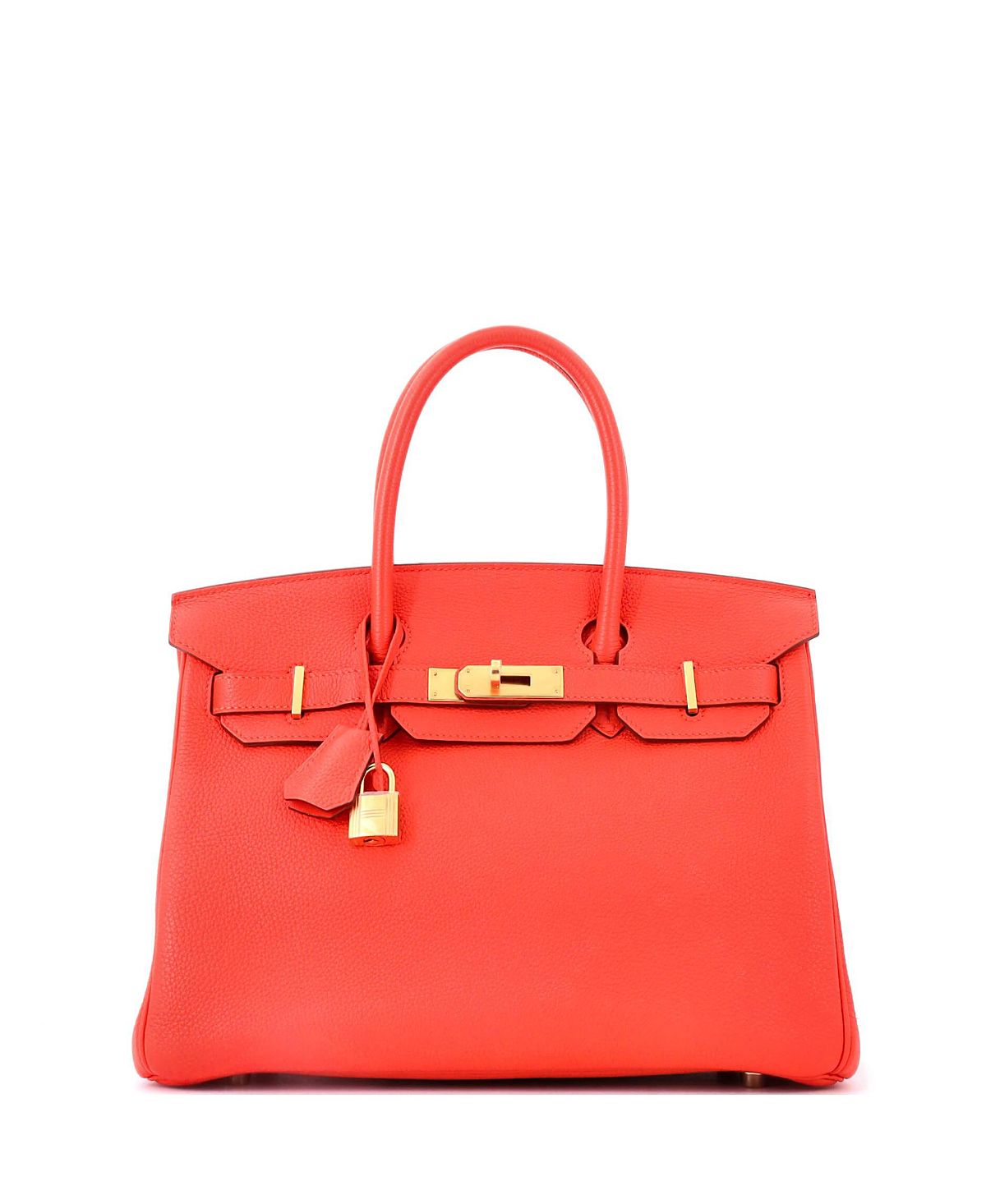 Pre-Owned HERMES Birkin 30 Handbag Orange Togo with Gold Hardware