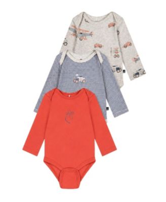 Deux Par Deux Boys' Three Pack Organic Cotton Printed Airplanes Onesie - Baby In Multi