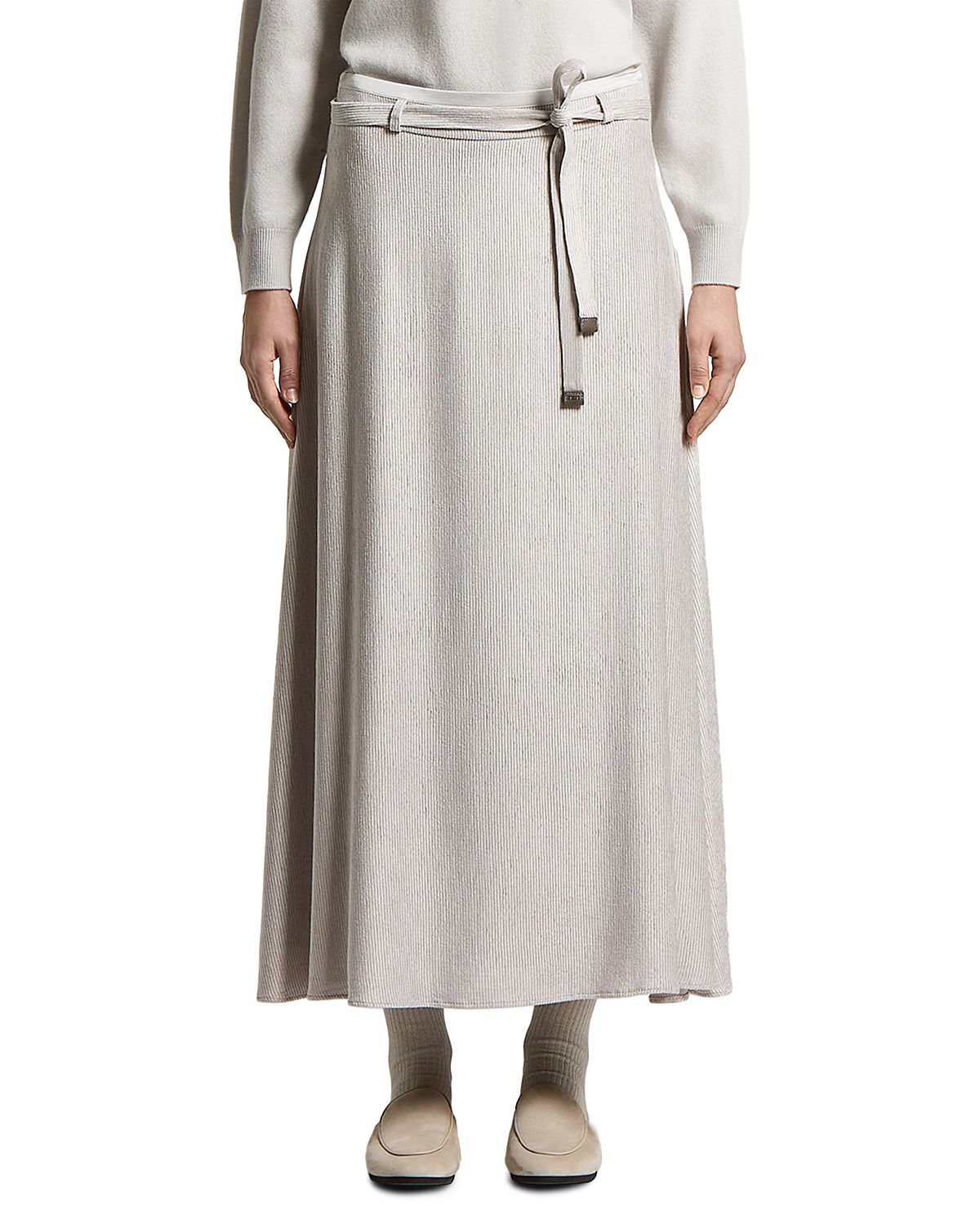 Peserico Flowy Corduroy Flared Skirt