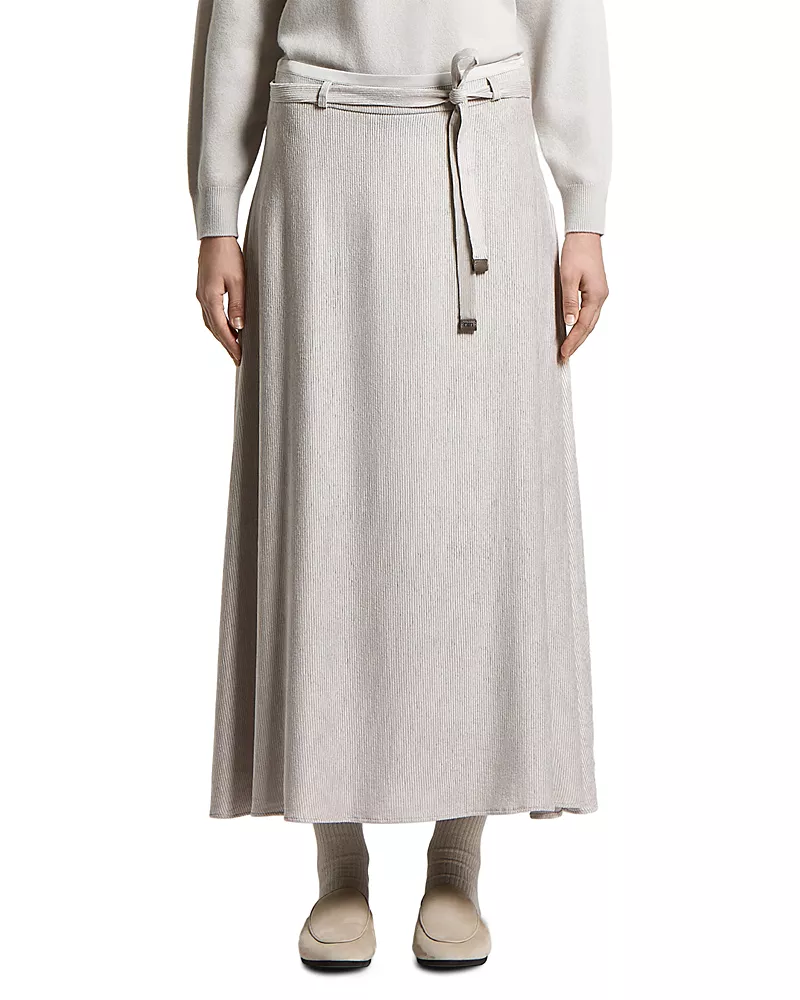 Peserico Flowy Corduroy Flared Skirt