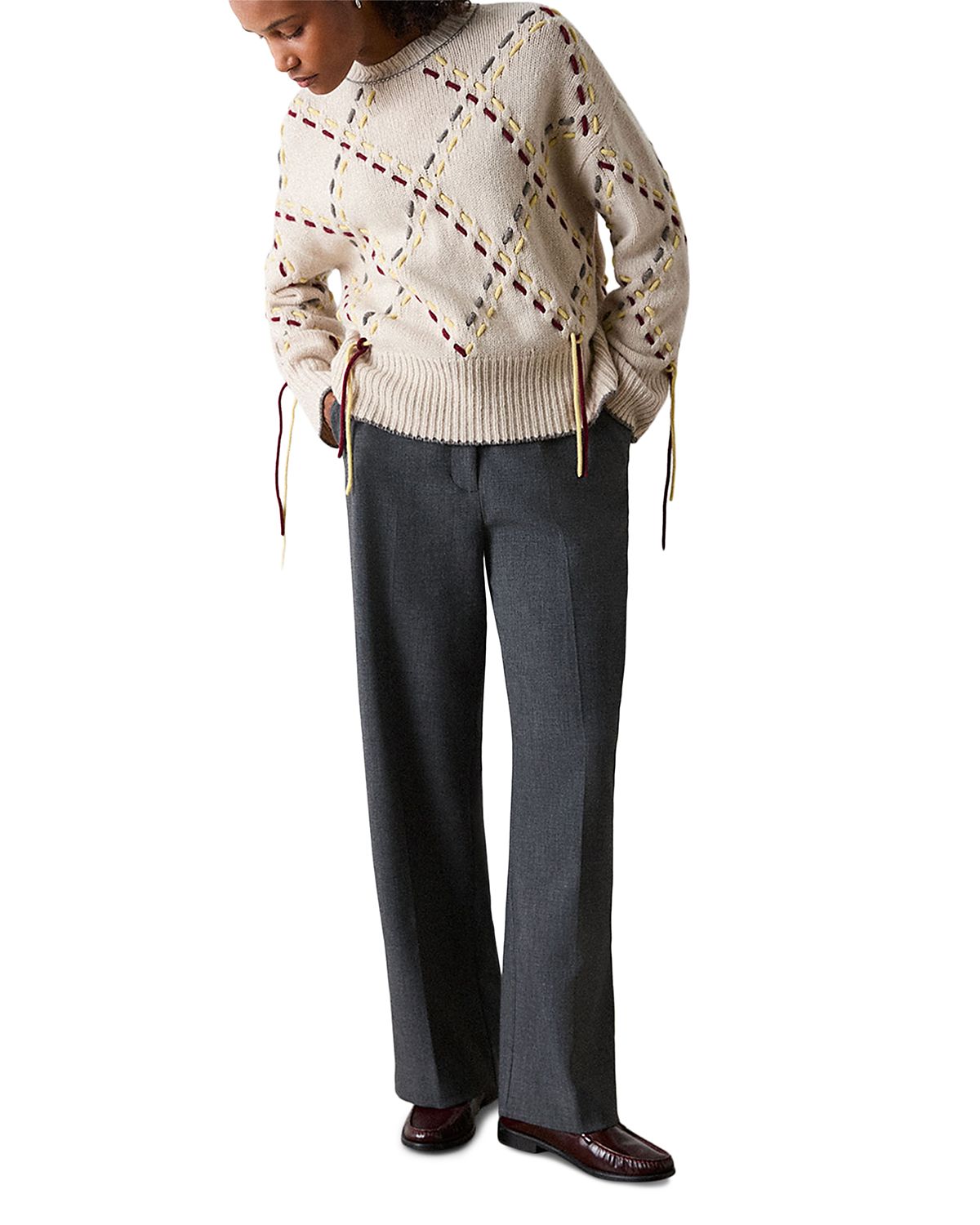 Whistles Petite High Rise Straight Leg Pants