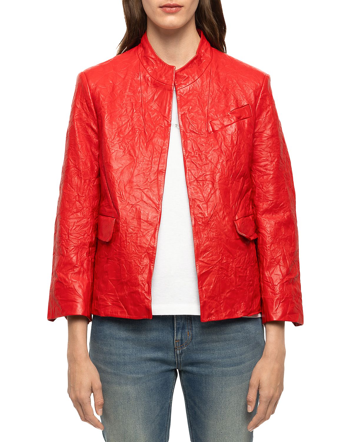 Zadig & Voltaire Veryn Cuir Froisse Leather Jacket
