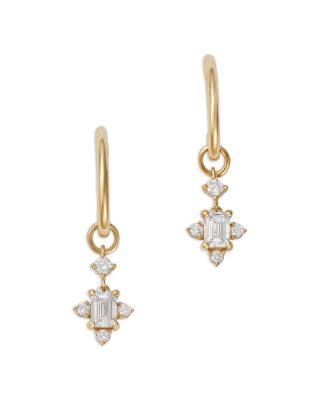 10K Yellow Gold Lab Grown Diamond Cluster Drop Earrings, 0.50 tcw