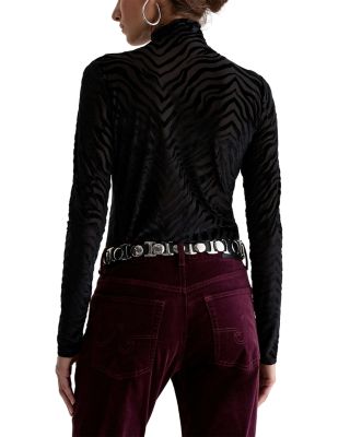 Chels Turtleneck Burnout Pattern Sweater - thumbnail 3