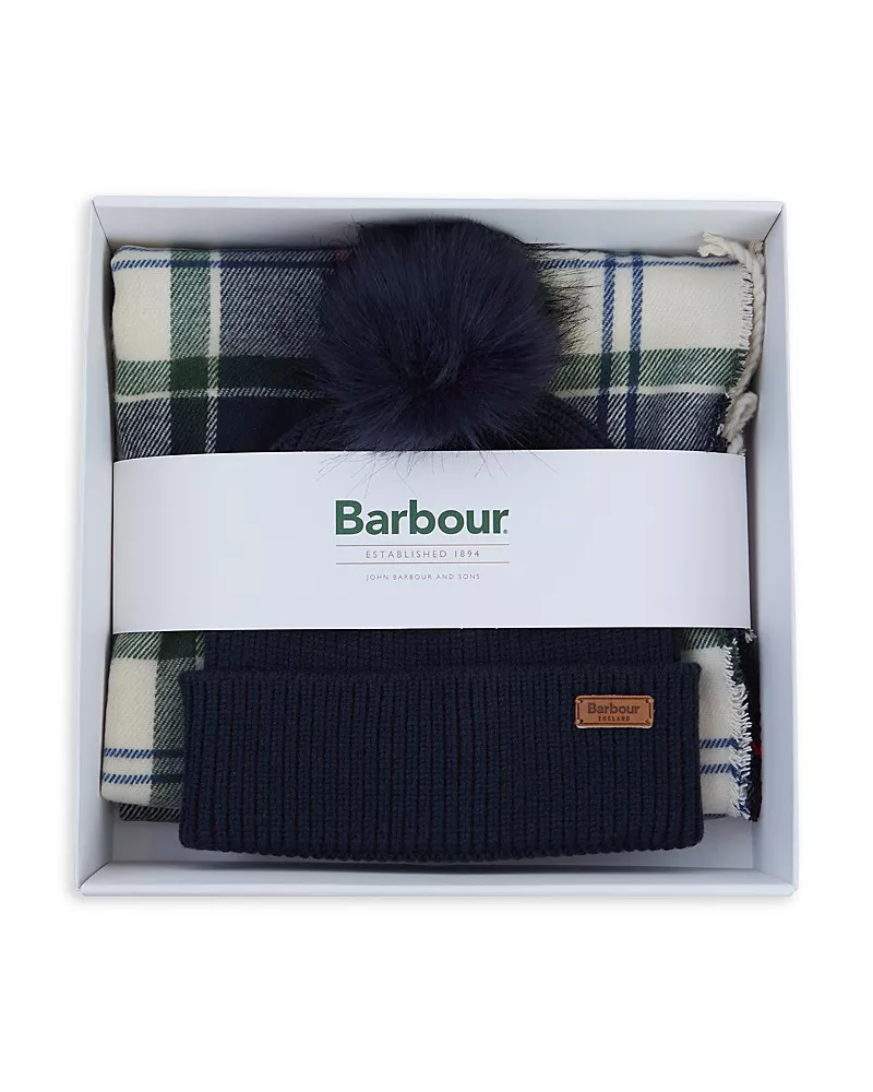 Barbour Dover Halles Scarf & Beanie Gift Set