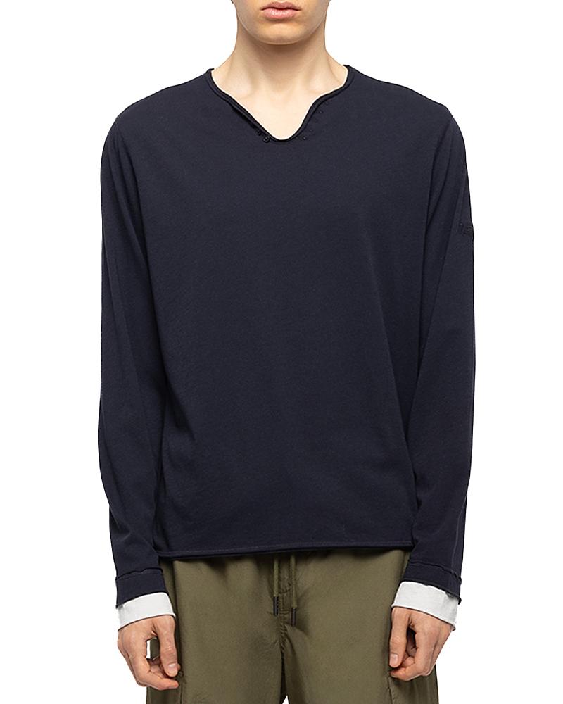 Zadig & Voltaire Monastir Five Button Cotton Henley Shirt