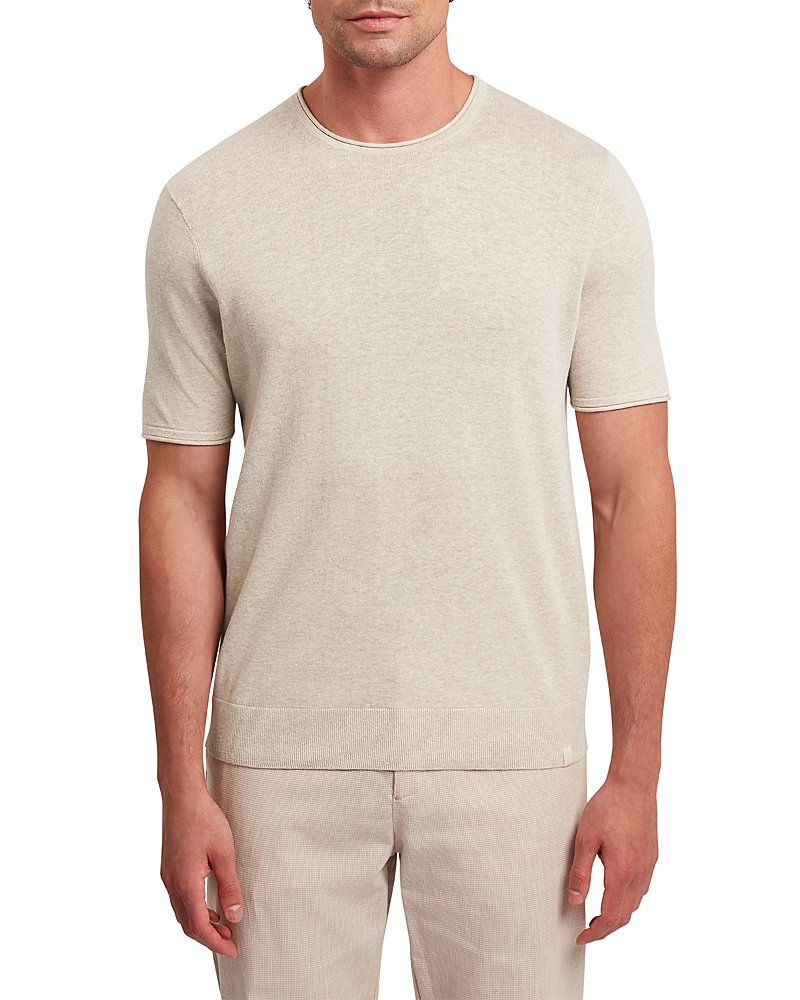 Ted Baker Curran Roll Edge Crewneck T-shirt In Metallic