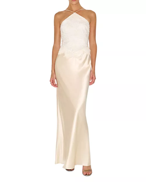 Reformation Jillian Embroidered Gown