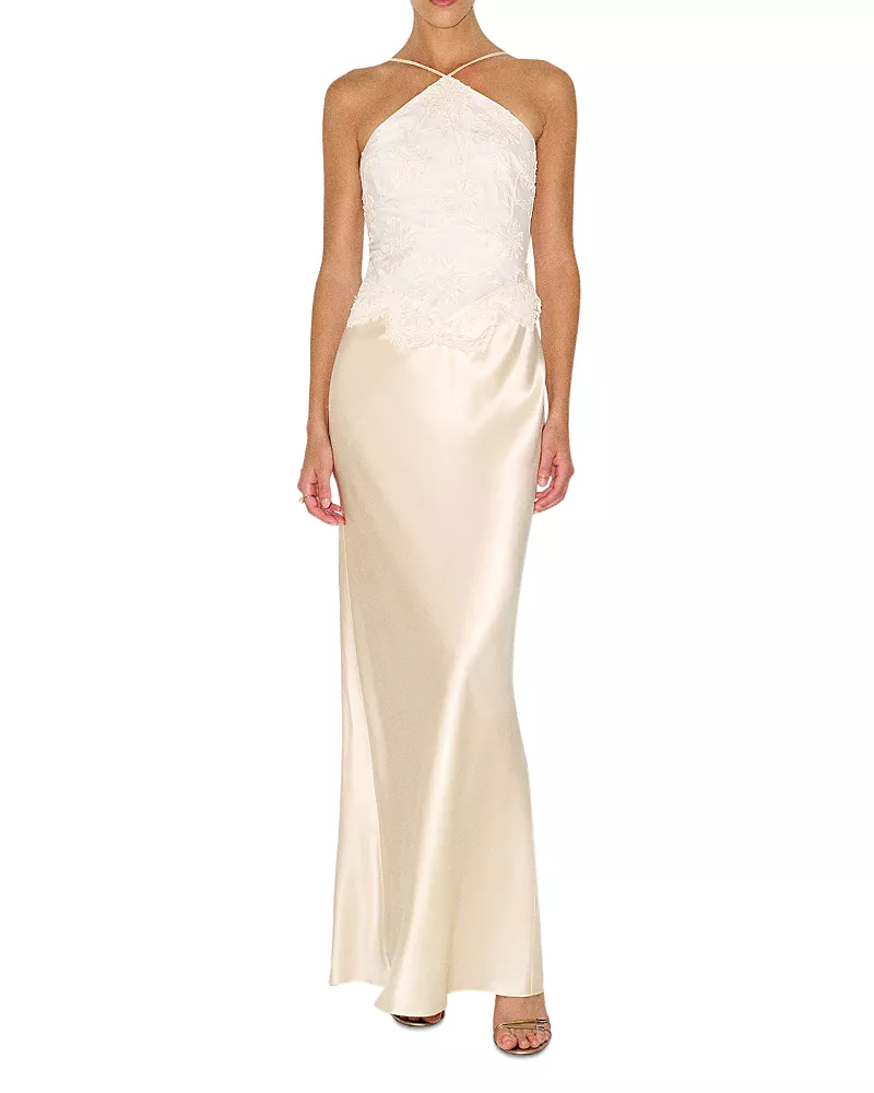Reformation Jillian Embroidered Gown