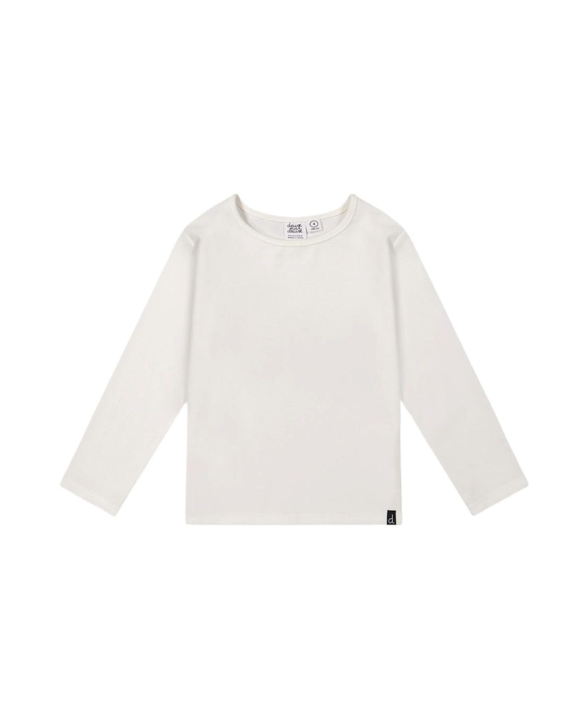 Deux par Deux Girls' Brushed Rib Crew Neck Long Sleeve Top - Big Kid