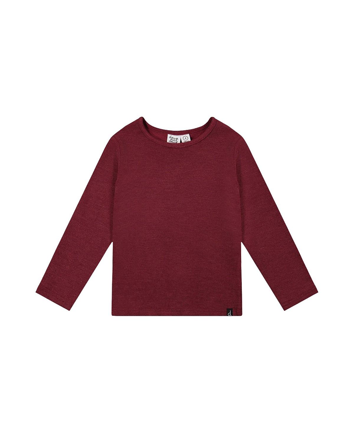 Deux par Deux Girls' Brushed Rib Crew Neck Long Sleeve Top - Big Kid