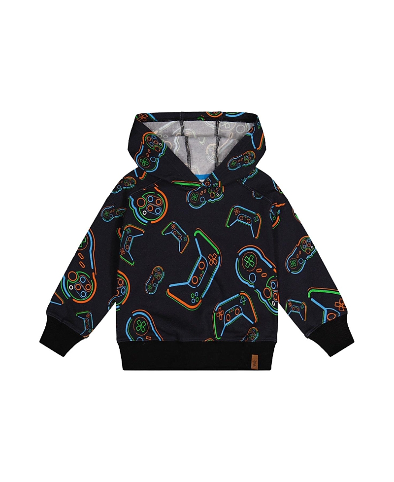 Deux par Deux Boys' Controller Fleece Attached Hooded Sweatshirt - Little Kid