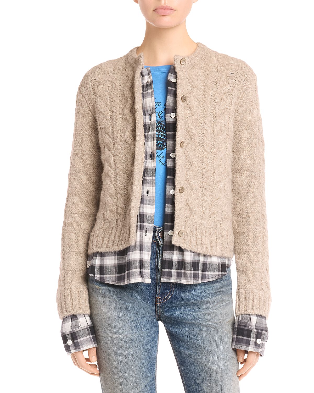 Acne Studios Cable Knit Cardigan Sweater