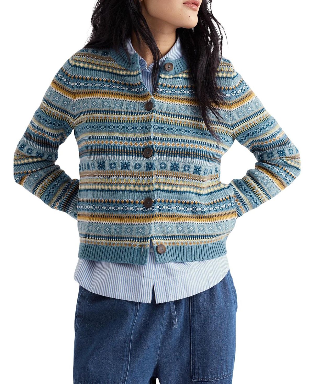 Seasalt Cornwall Cove Cottage Fair Isle Cardigan