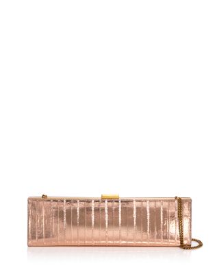 Small Embossed Leather East West Clutch - Exclusive