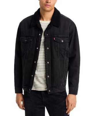 Relaxed Fit Sherpa Jean Jacket in At Midnight Sherpa