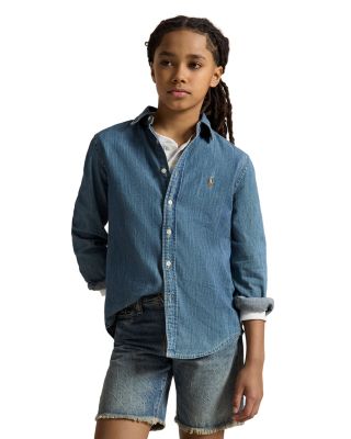 Boys' Denim Button-Down Shirt - Big Kid