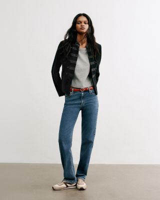 Sutton Mid Rise Slim Straight Cigarette Jeans in Montreal - thumbnail 4