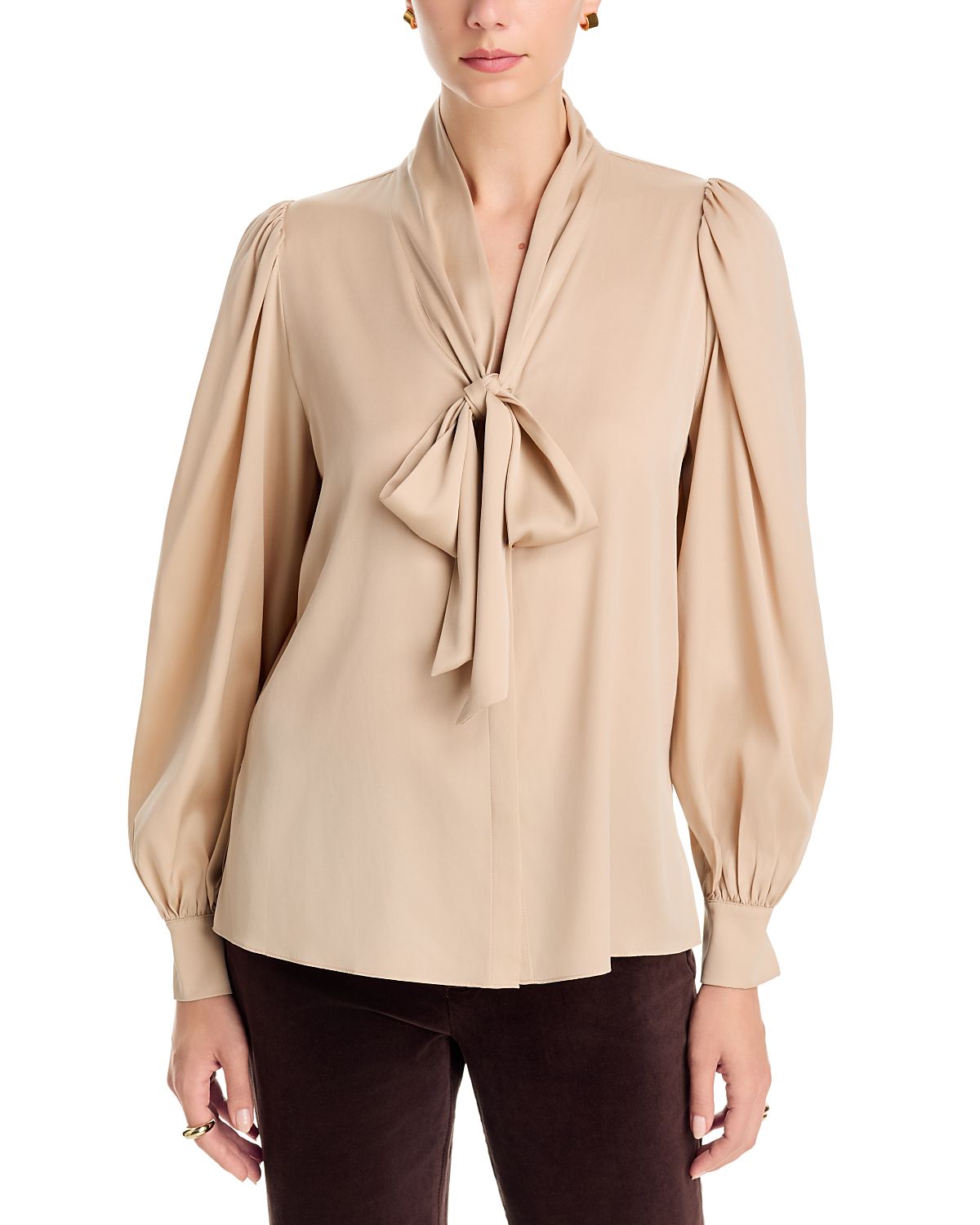 Kobi Halperin Selena Tie Neck Silk-Blend Blouse