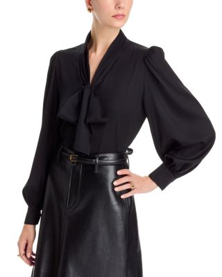 Kobi Halperin Selena Tie Neck Silk-Blend Blouse