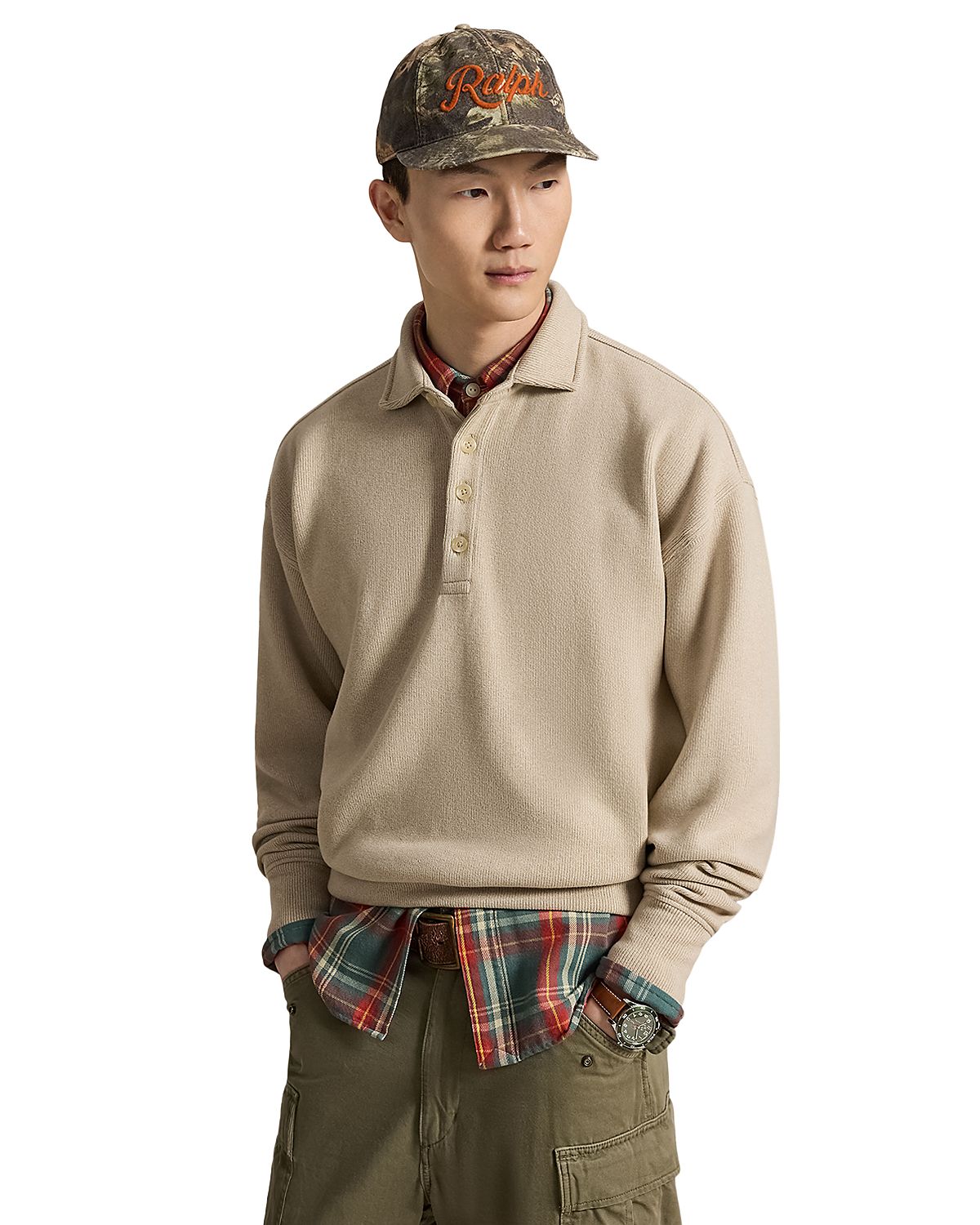 Polo Ralph Lauren Suede Heritage Rib Knit Sweater