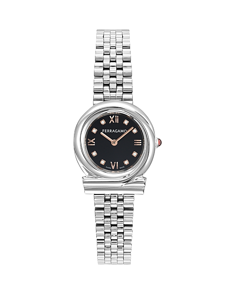 Ferragamo Gancini Twisted Diamond Watch, 28mm