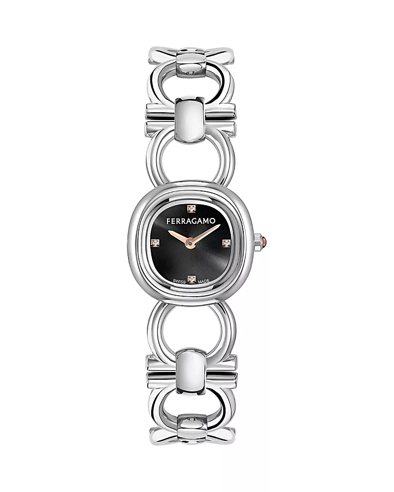 Ferragamo Double Gancini Petite Diamond Watch, 21mm