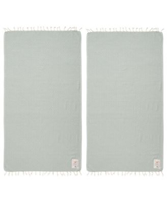 Baklan Fringed Yarn Dyed Peshtemal Bath Towel Set of 2, 35.4" x 66.9"