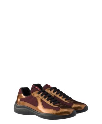  Men's America's Cup Metallic Leather And Bike Fabric Sneakers